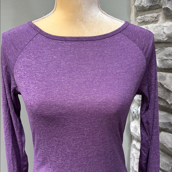 Women's Purple Long Sleeve Top, GAIAM, XS - Picture 2 of 9